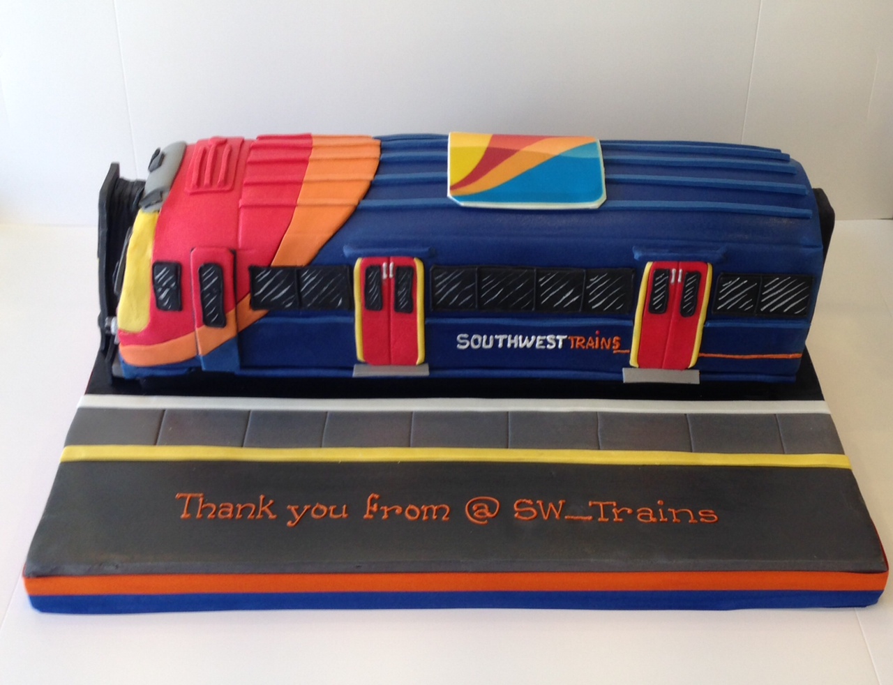 Train birthday cake