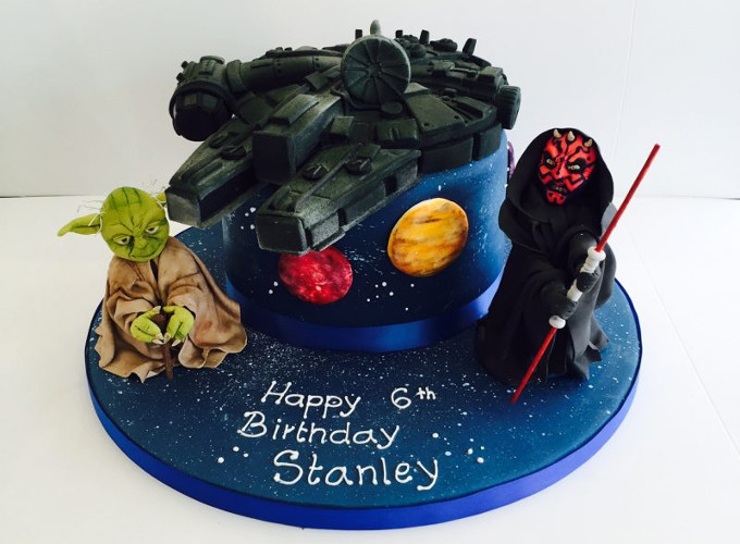 Star Wars themed birthday cake image