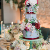 Three Tier Wedding Flower Cake