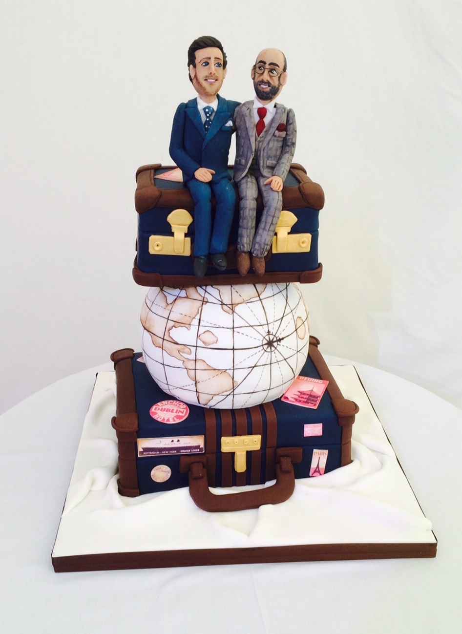 travel inspired wedding cakes