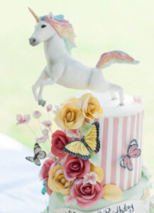 unicorn themed birthday cake image