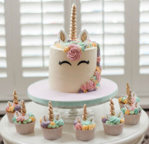 Cute Unicorn with Horn Cupcakes