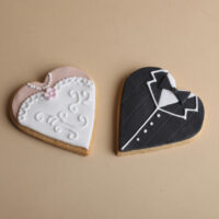 Bride and Groom heart shaped cookies