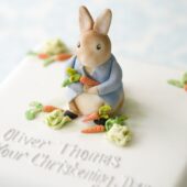 Peter Rabbit christening cake sugar model