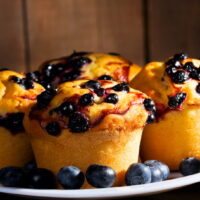 Blueberry muffins with fresh berries