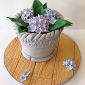 garden themed birthday cake