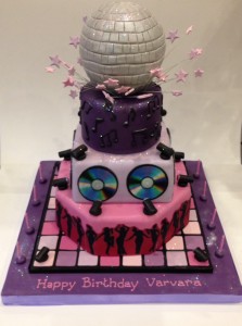 Disco birthday cake tiered disco cake