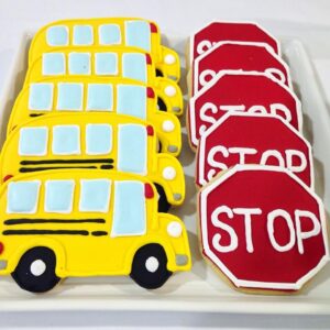 Wheels on the bus cookies