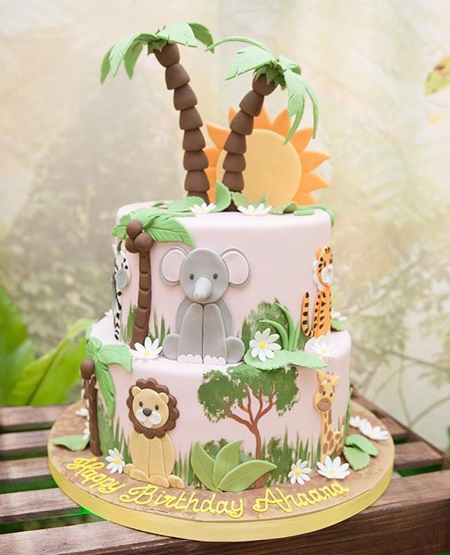 Jungle birthday cake