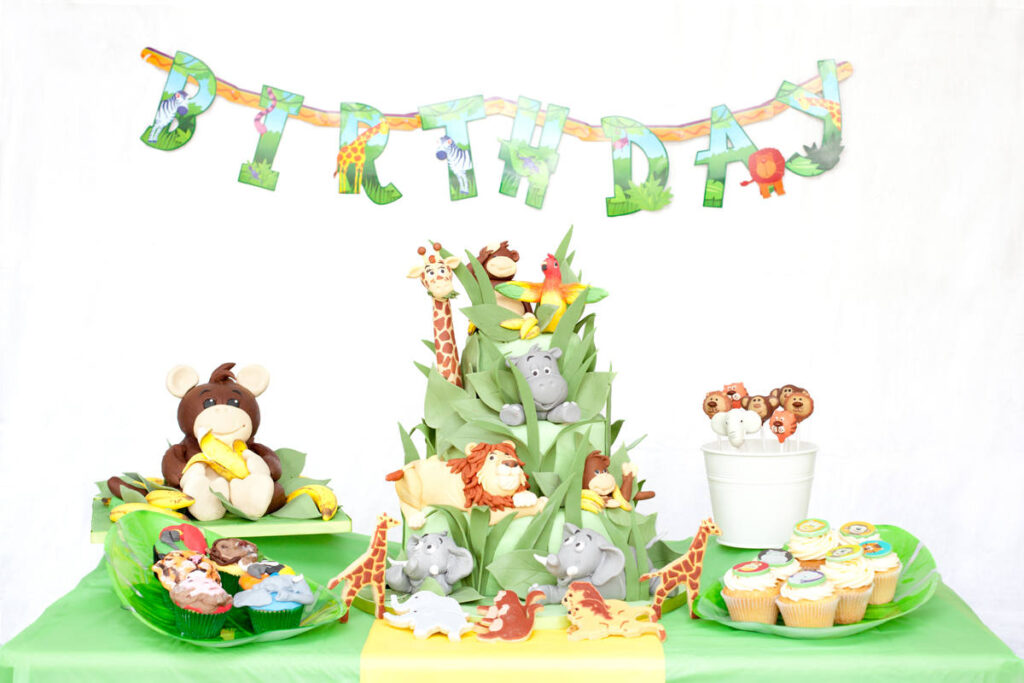 Jungled themed dessert table for kids