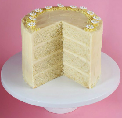 Multi tiered lemon drizzle celebration cake