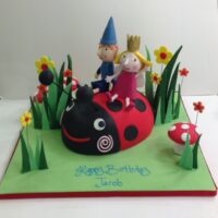 Gaston ladybird cake Ben and Holly birthday cake