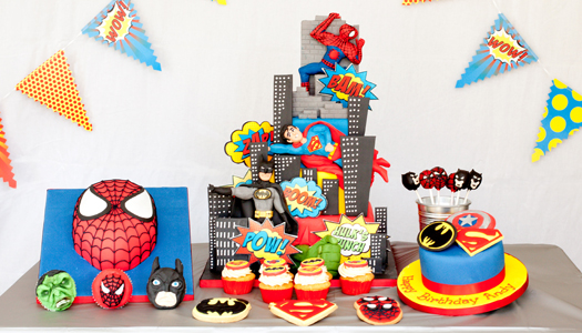 Superhero dessert table